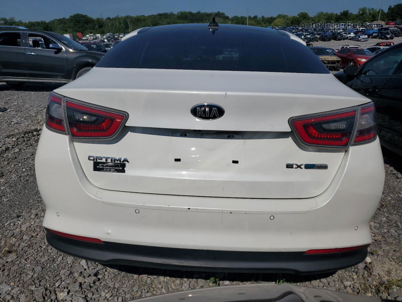 2014 Kia Optima Hybrid White vin: KNAGN4AD2E5071930