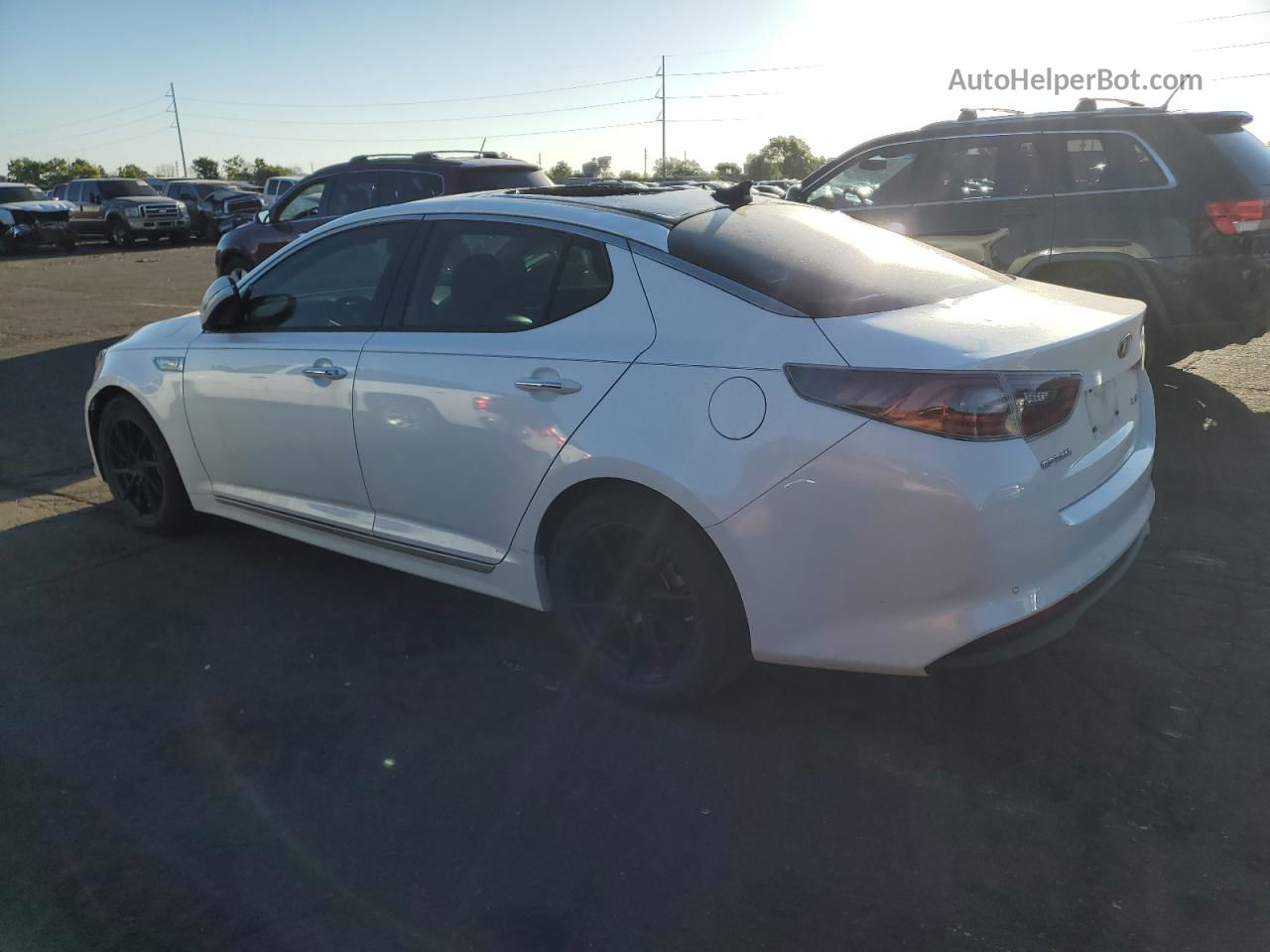 2014 Kia Optima Hybrid White vin: KNAGN4AD2E5073628