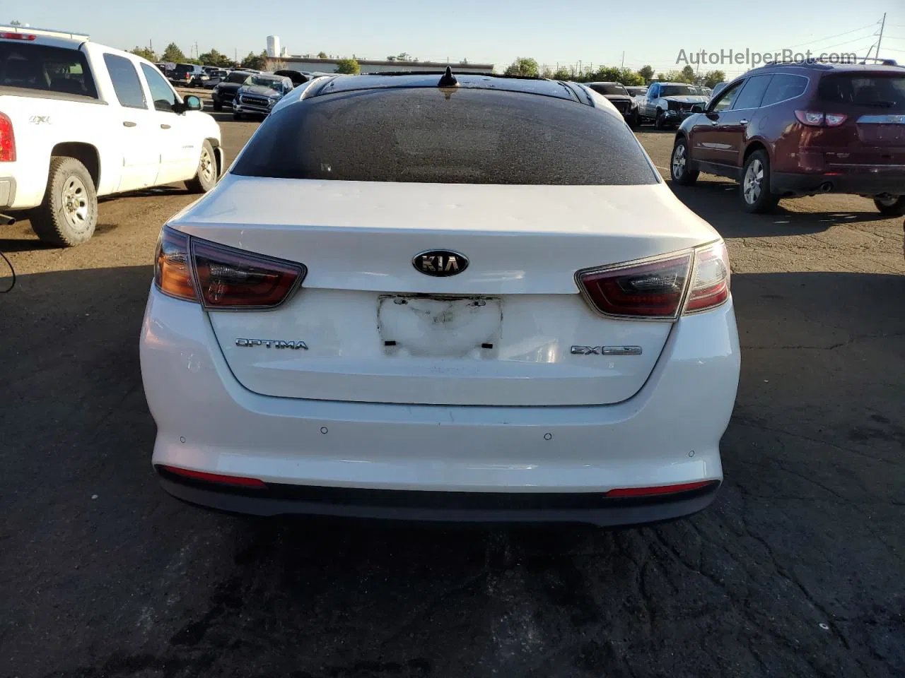 2014 Kia Optima Hybrid White vin: KNAGN4AD2E5073628