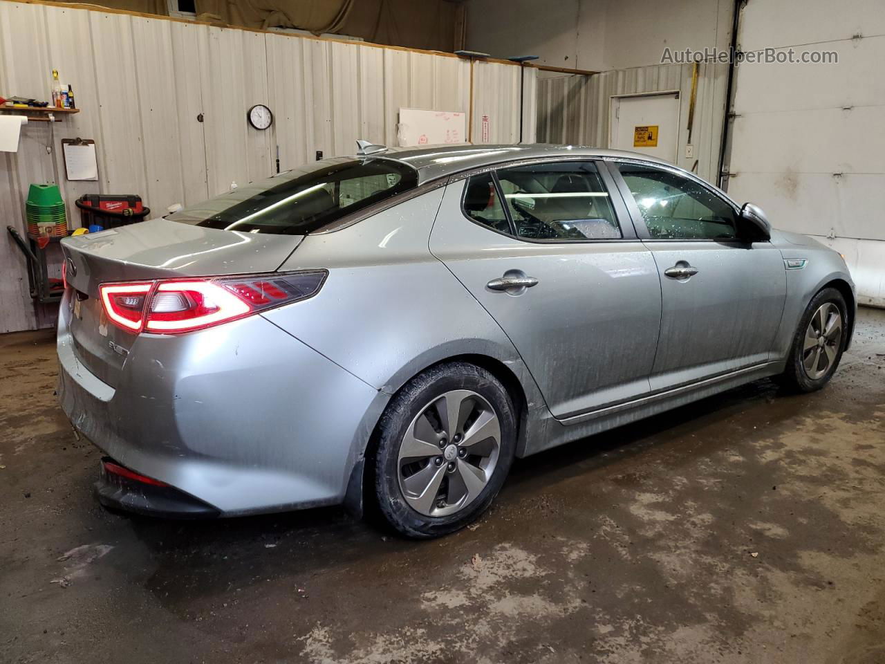 2014 Kia Optima Hybrid Silver vin: KNAGN4AD3E5074562