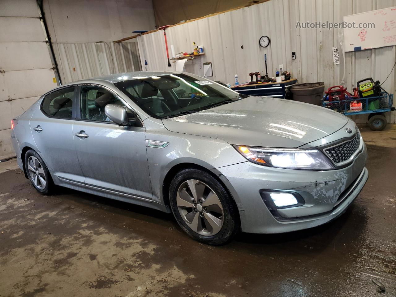 2014 Kia Optima Hybrid Silver vin: KNAGN4AD3E5074562