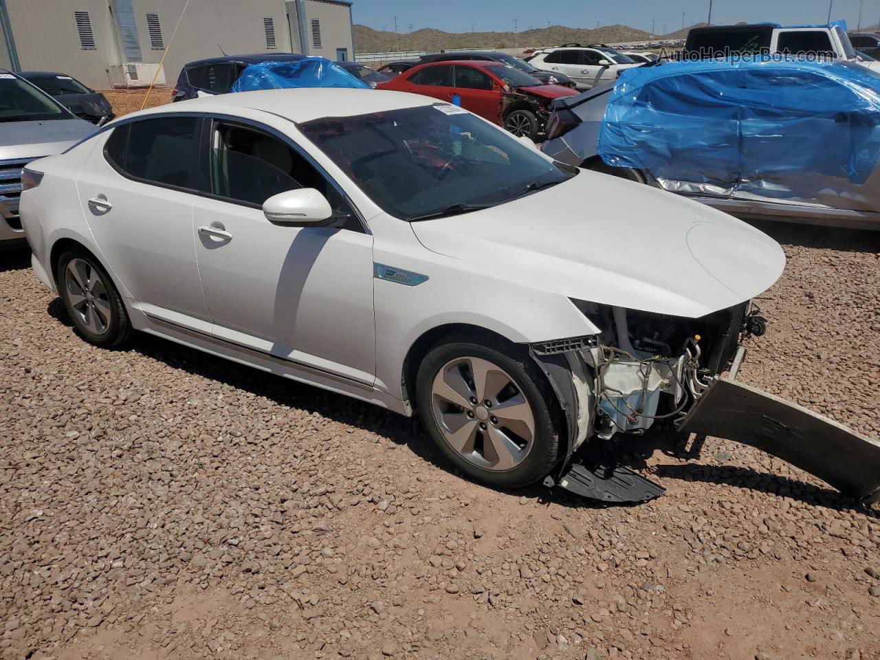 2016 Kia Optima Hybrid White vin: KNAGN4AD3G5099061