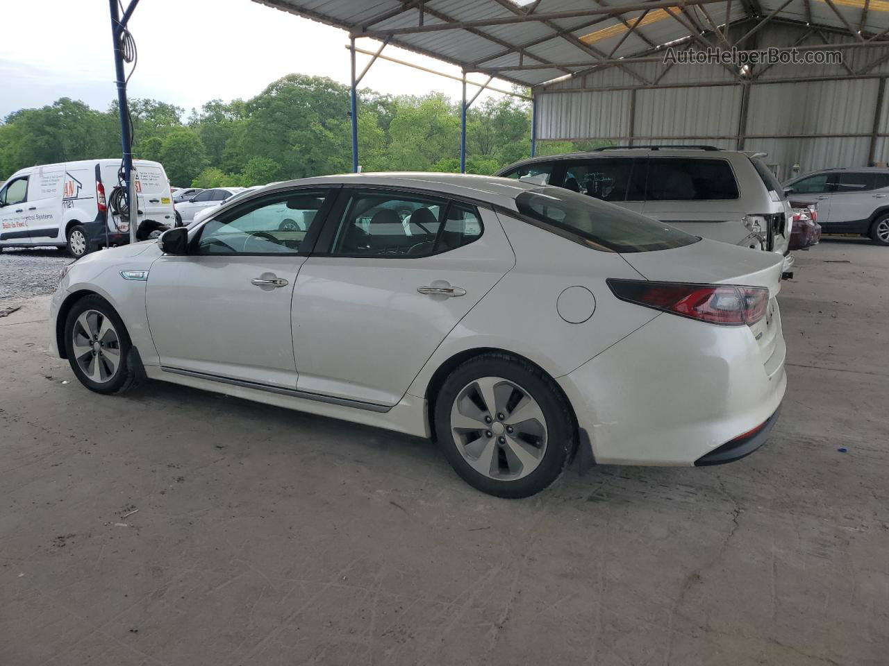 2014 Kia Optima Hybrid White vin: KNAGN4AD5E5073123