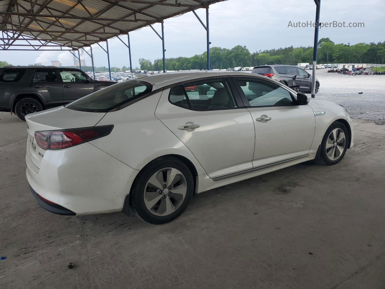 2014 Kia Optima Hybrid White vin: KNAGN4AD5E5073123