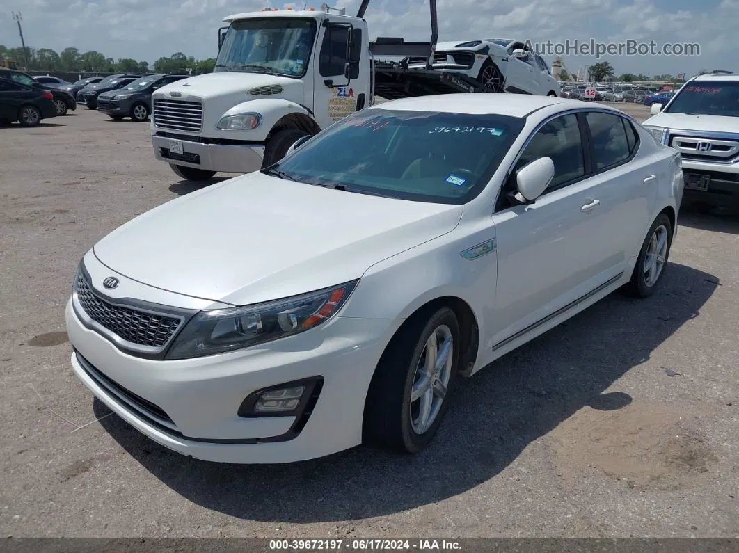 2014 Kia Optima Hybrid Ex White vin: KNAGN4AD6E5066018