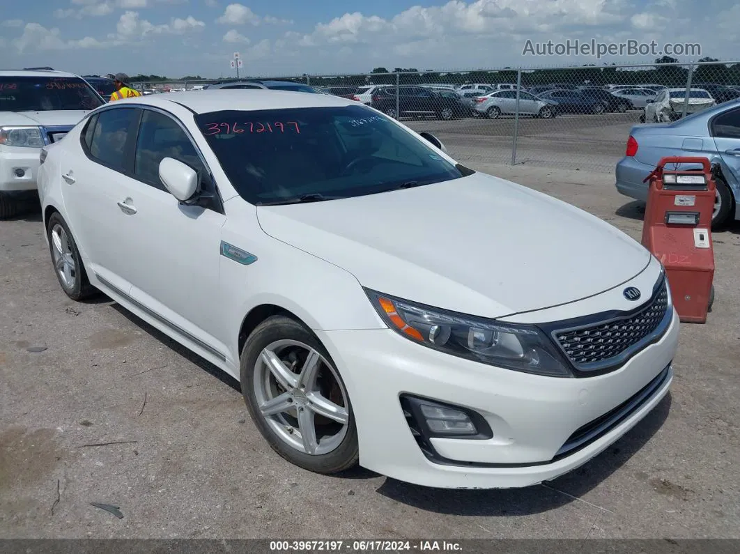 2014 Kia Optima Hybrid Ex Белый vin: KNAGN4AD6E5066018