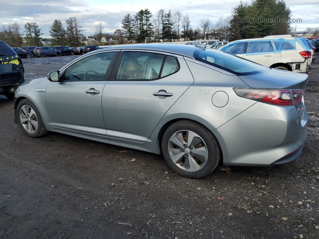 2014 Kia Optima Hybrid Silver vin: KNAGN4AD6E5068920