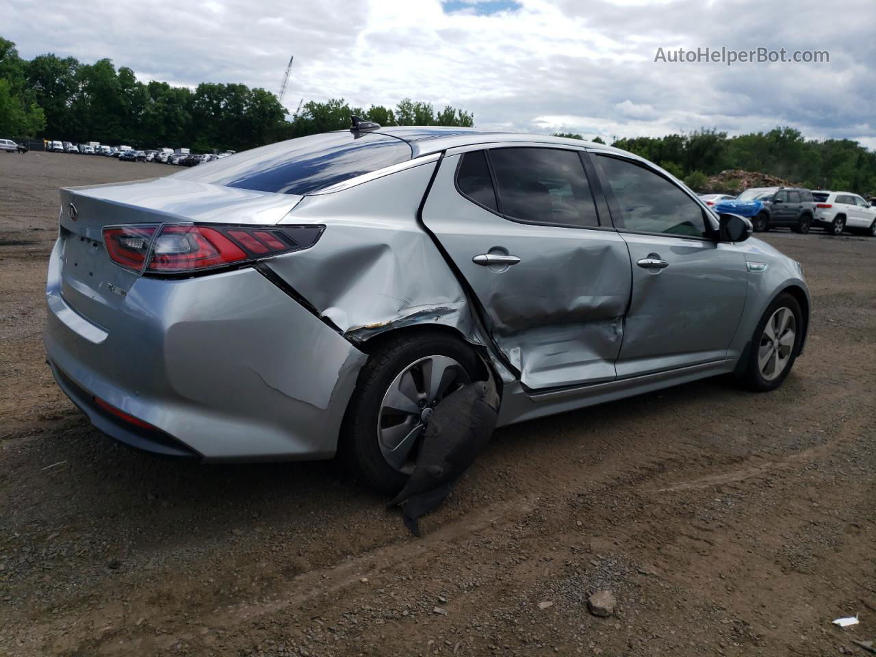 2014 Kia Optima Hybrid Silver vin: KNAGN4AD7E5076198