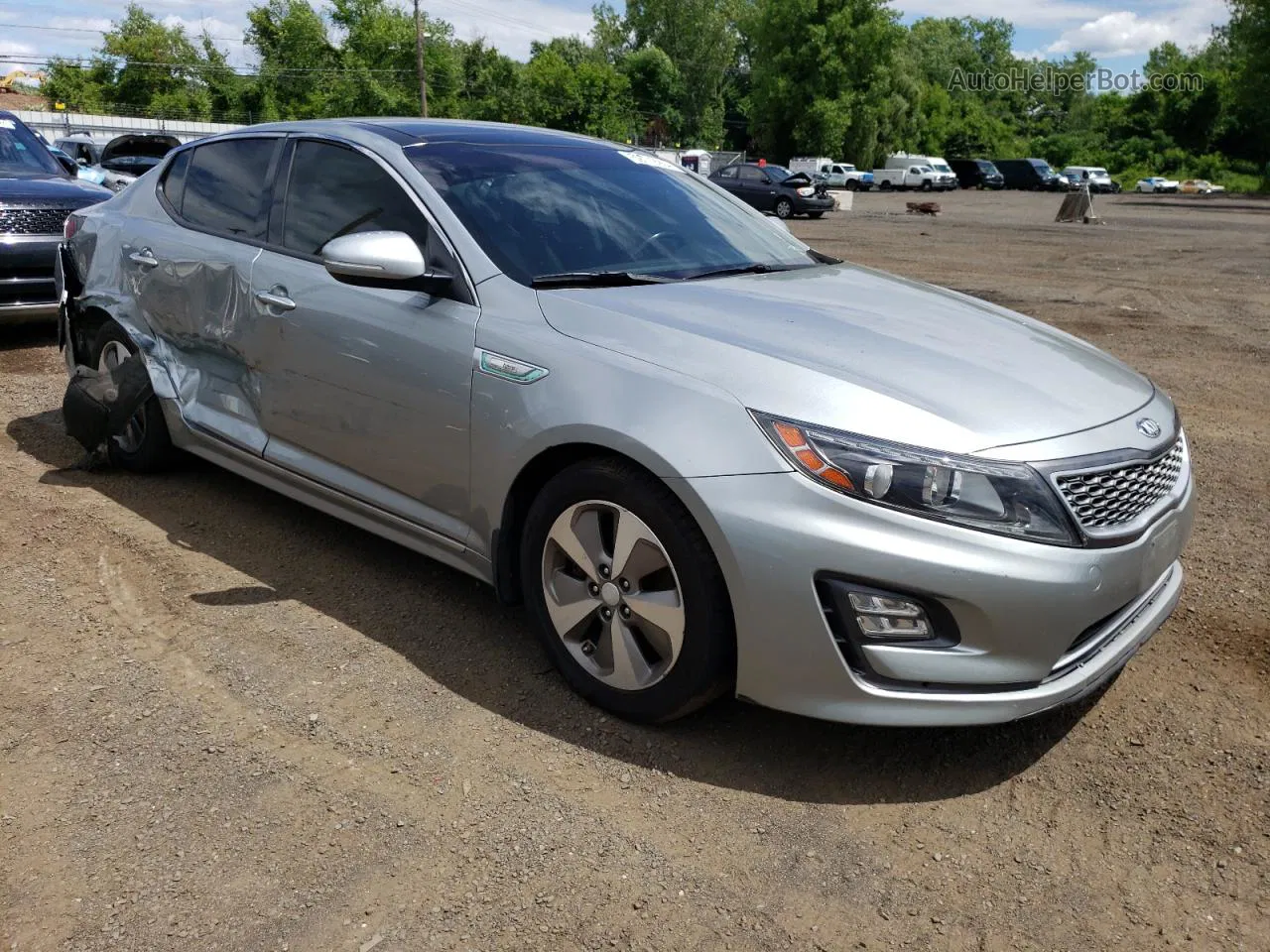 2014 Kia Optima Hybrid Silver vin: KNAGN4AD7E5076198