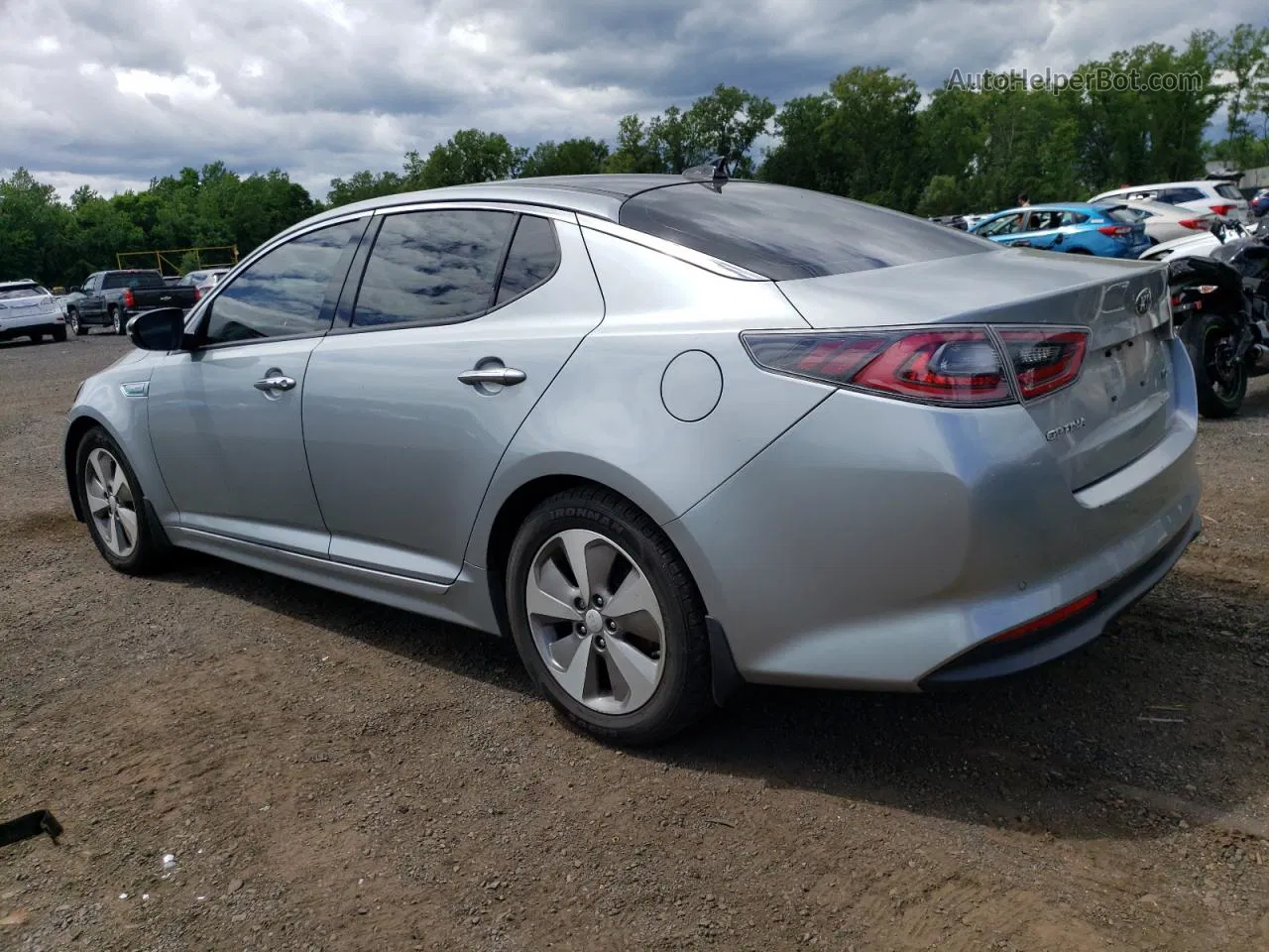 2014 Kia Optima Hybrid Silver vin: KNAGN4AD7E5076198