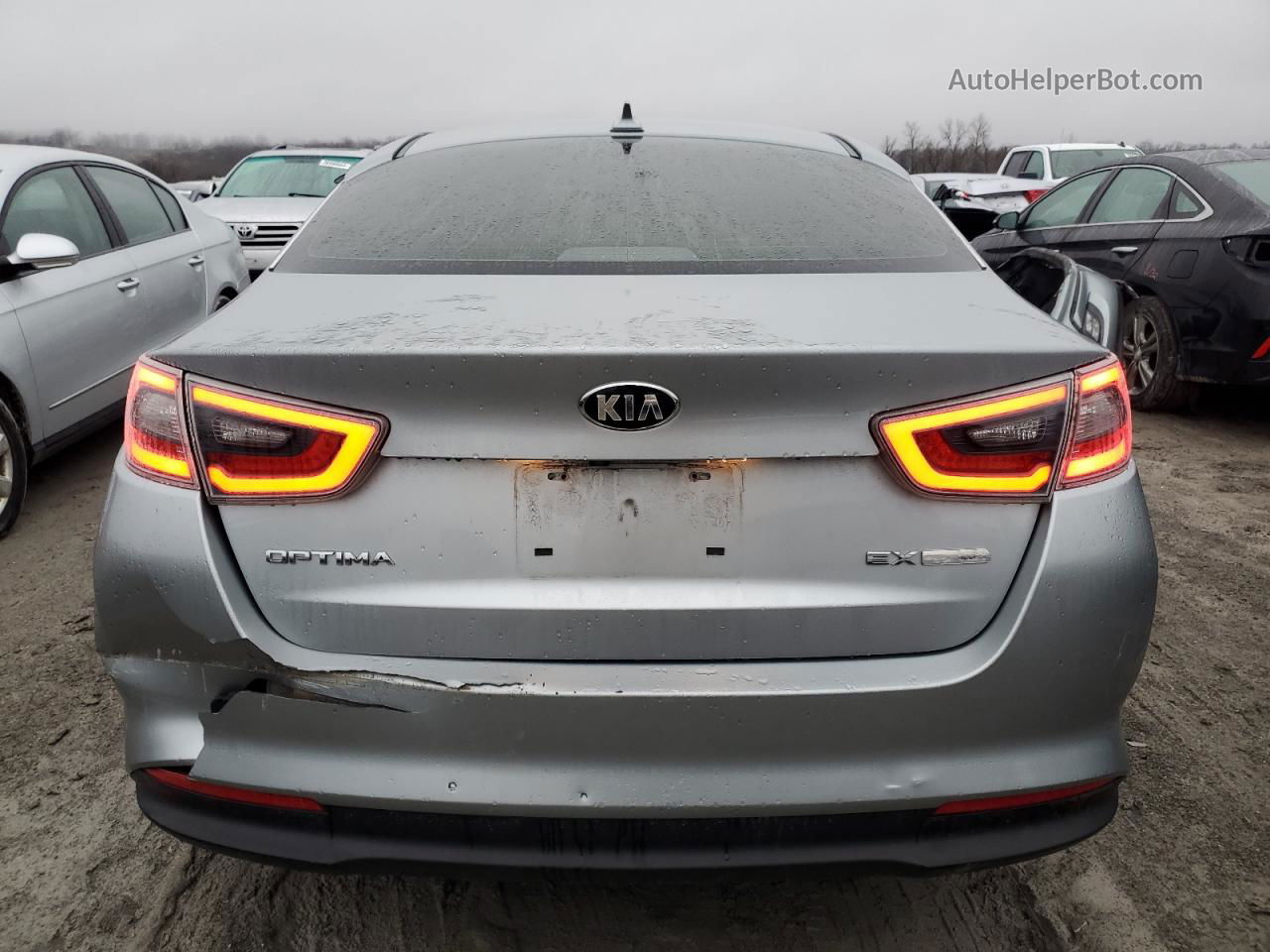 2014 Kia Optima Hybrid Silver vin: KNAGN4ADXE5074560