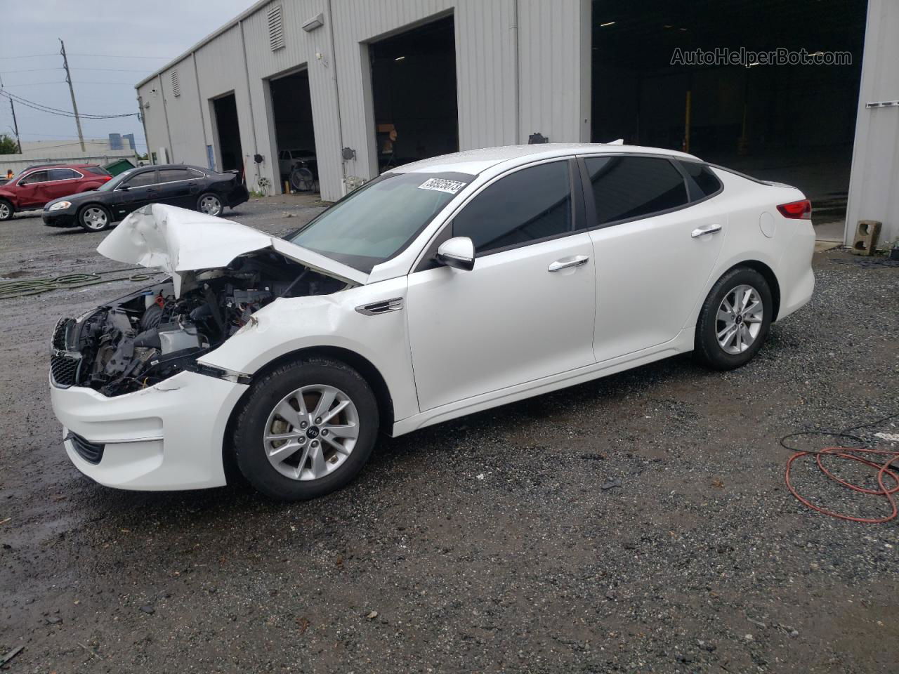 2016 Kia Optima Lx White vin: KNAGT4L31G5102629