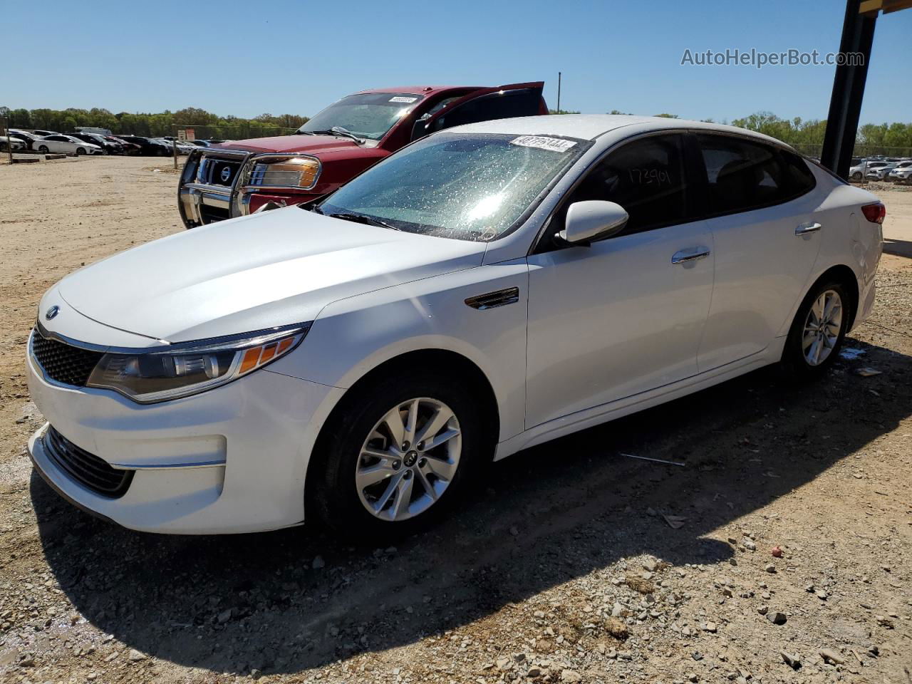 2016 Kia Optima Lx White vin: KNAGT4L34G5072347