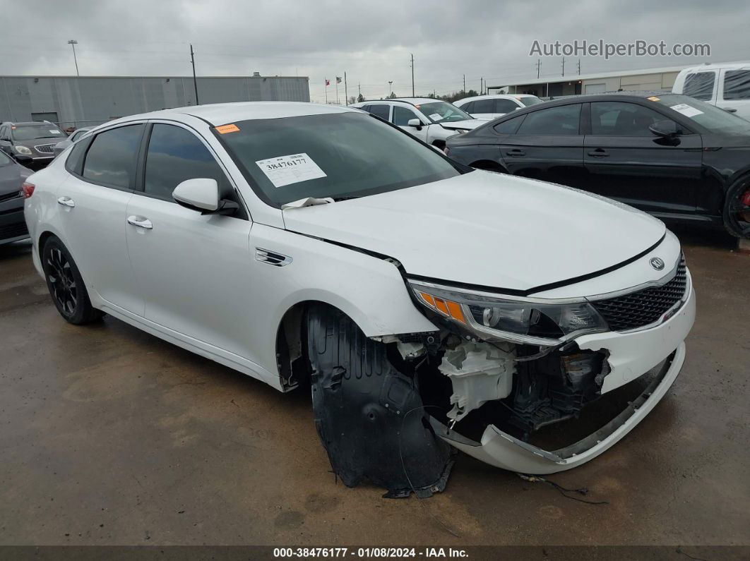 2016 Kia Optima Lx White vin: KNAGT4L34G5084644