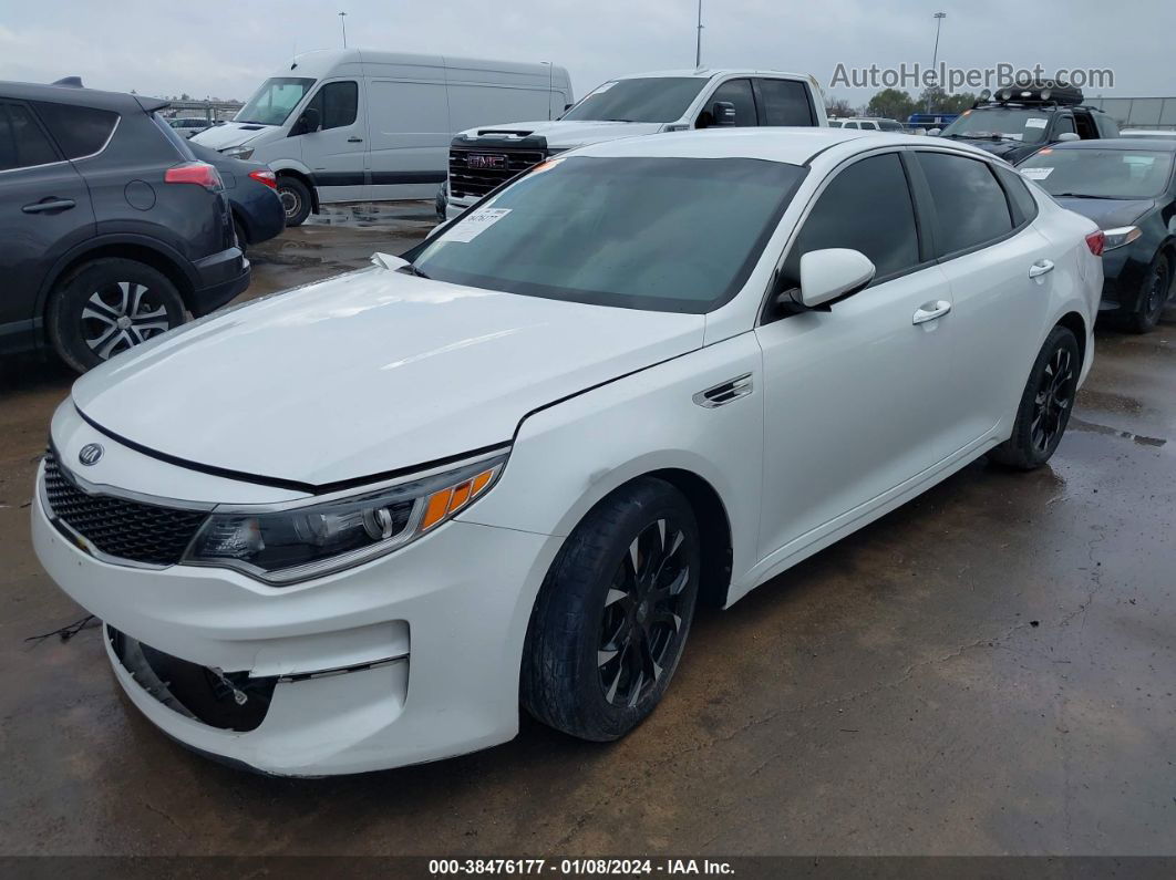 2016 Kia Optima Lx White vin: KNAGT4L34G5084644