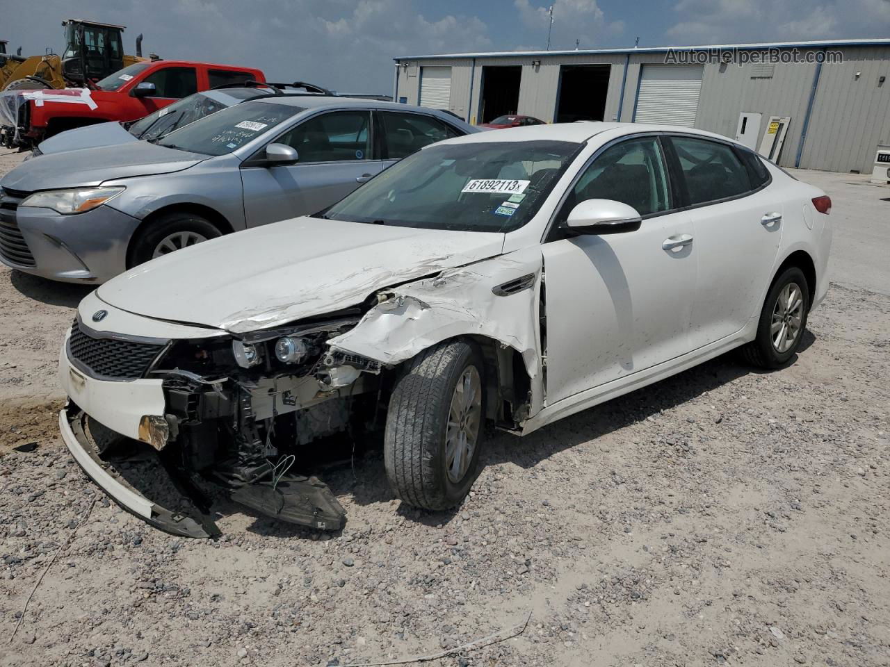 2016 Kia Optima Lx White vin: KNAGT4L34G5102026