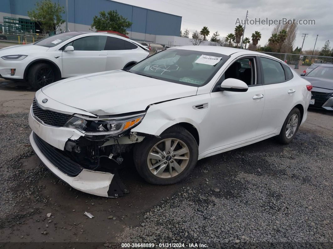 2017 Kia Optima Lx White vin: KNAGT4L35H5141595