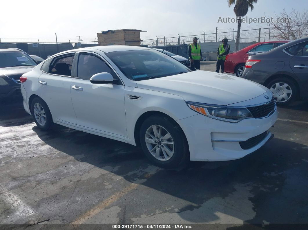 2016 Kia Optima Lx White vin: KNAGT4L39G5089094