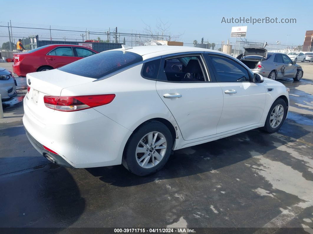 2016 Kia Optima Lx White vin: KNAGT4L39G5089094