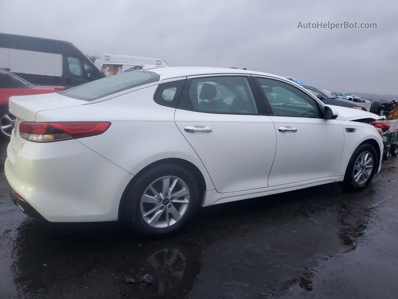 2016 Kia Optima Lx White vin: KNAGT4L39G5098846