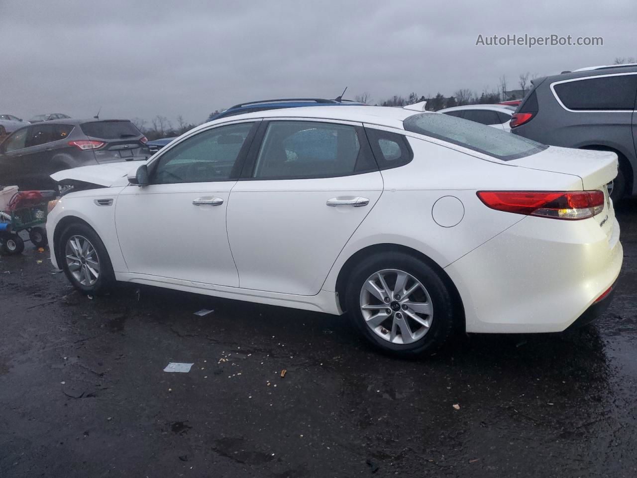 2016 Kia Optima Lx White vin: KNAGT4L39G5098846