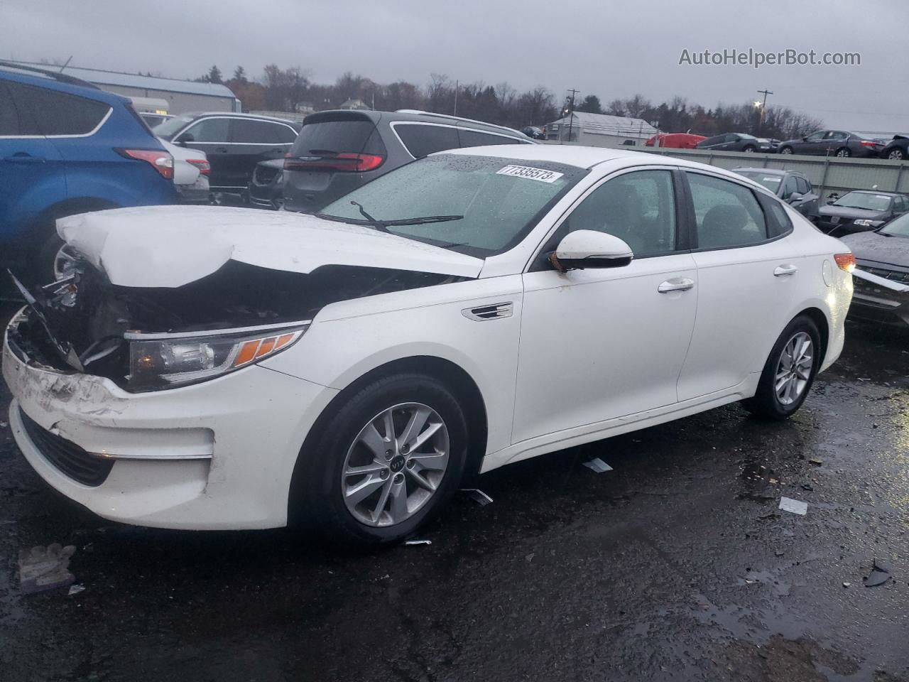 2016 Kia Optima Lx White vin: KNAGT4L39G5098846