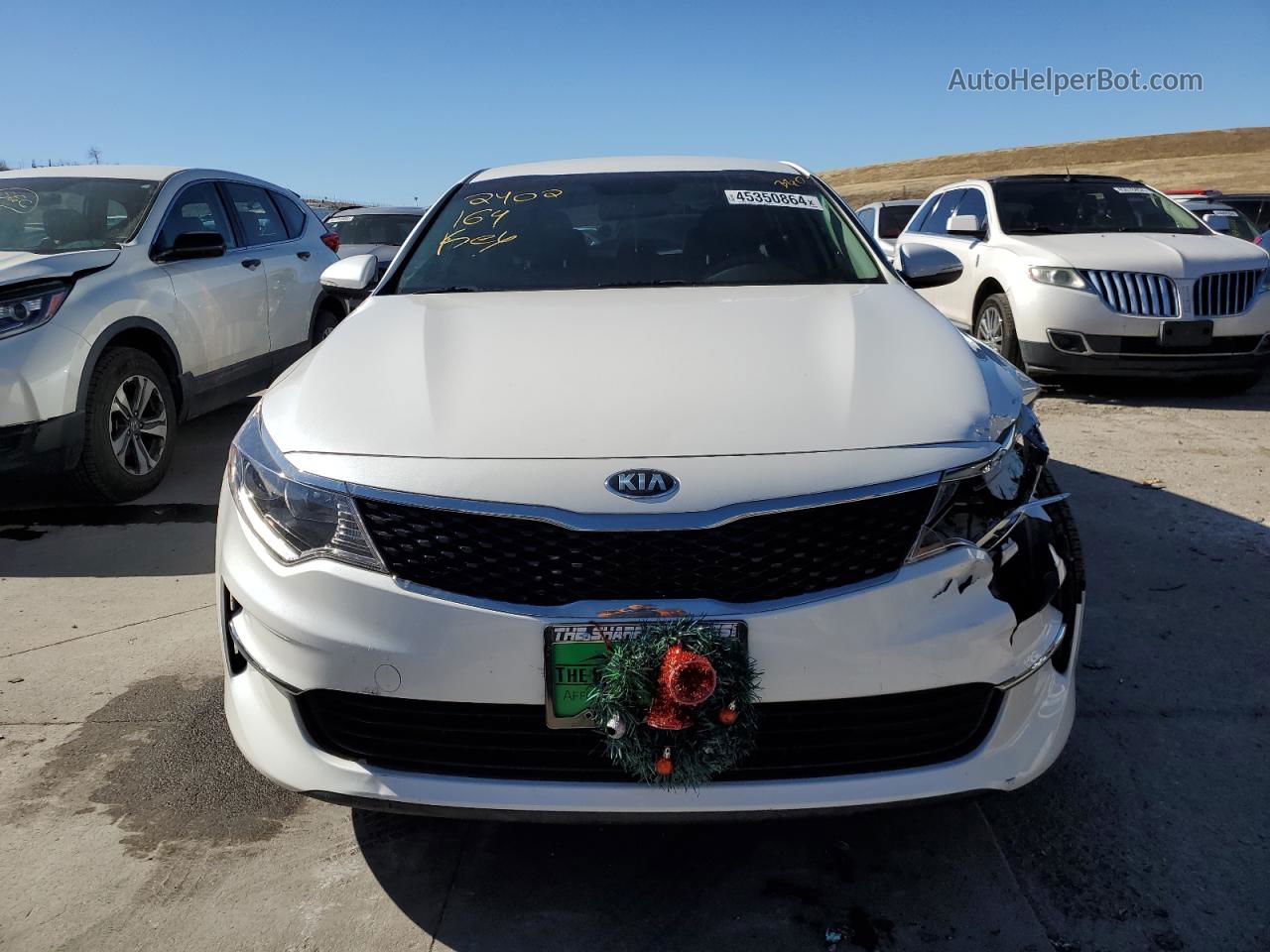 2017 Kia Optima Lx White vin: KNAGT4L3XH5161213