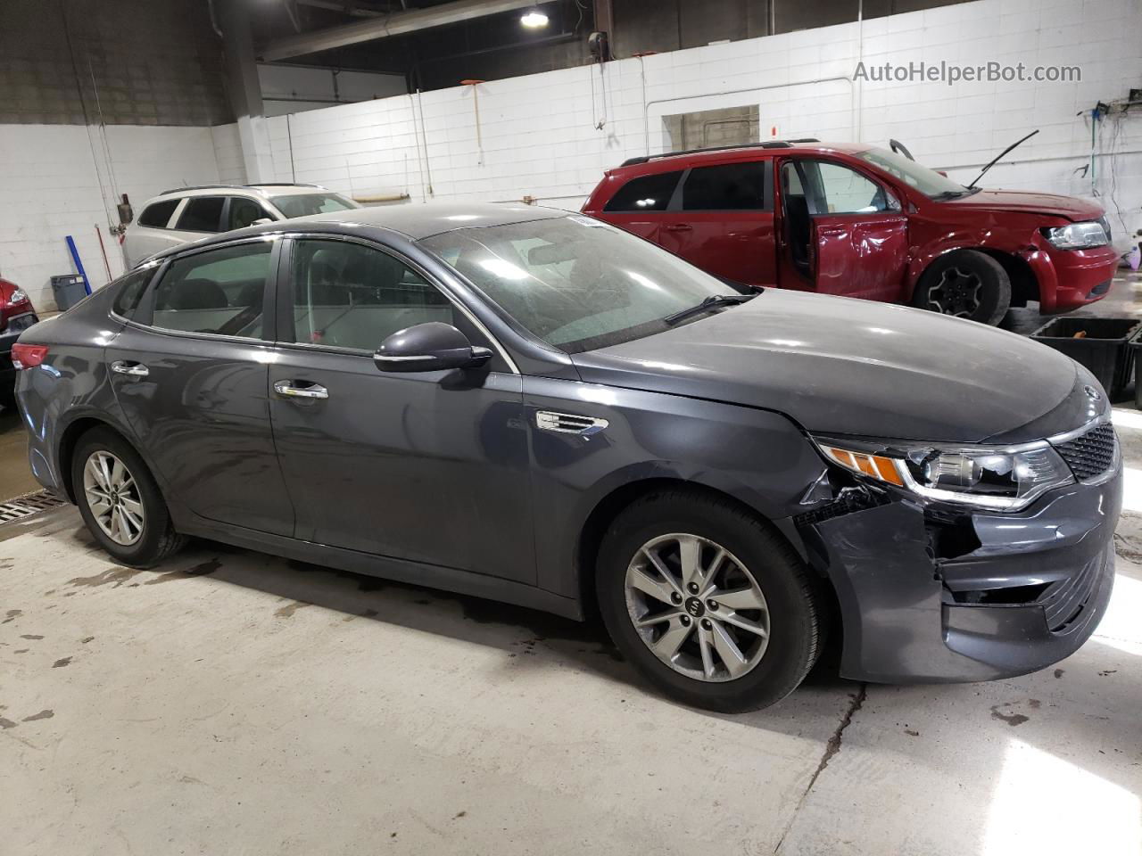 2017 Kia Optima Lx Gray vin: KNAGT4L3XH5177377