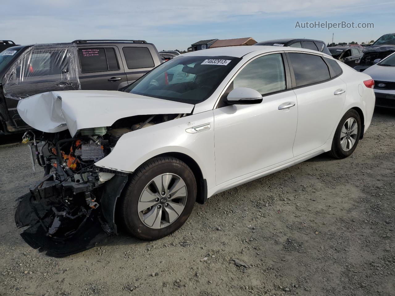 2017 Kia Optima Hybrid White vin: KNAGT4LCXH5006466