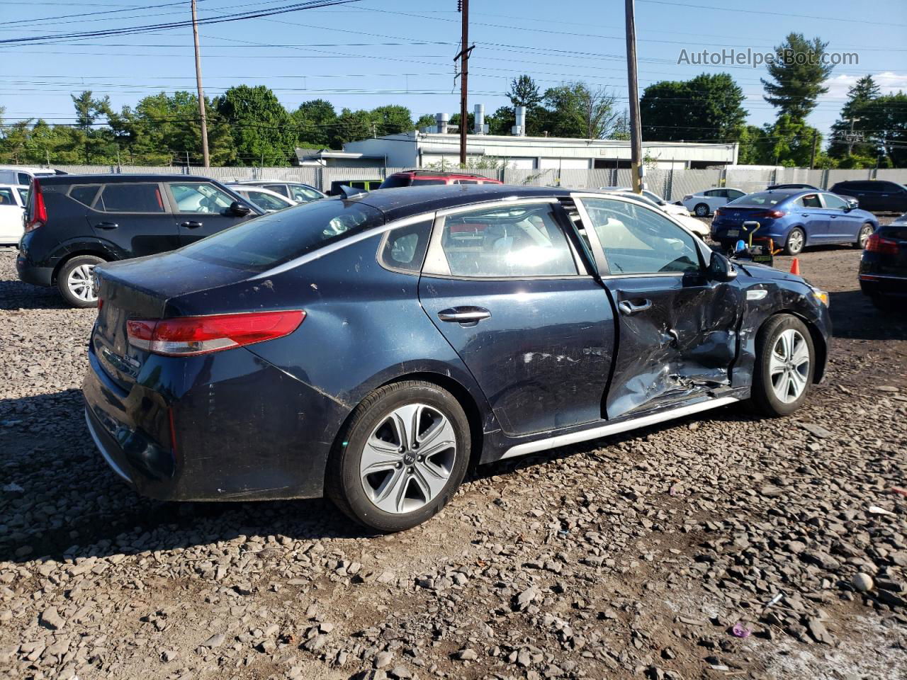 2017 Kia Optima Hybrid Синий vin: KNAGU4LE2H5010333