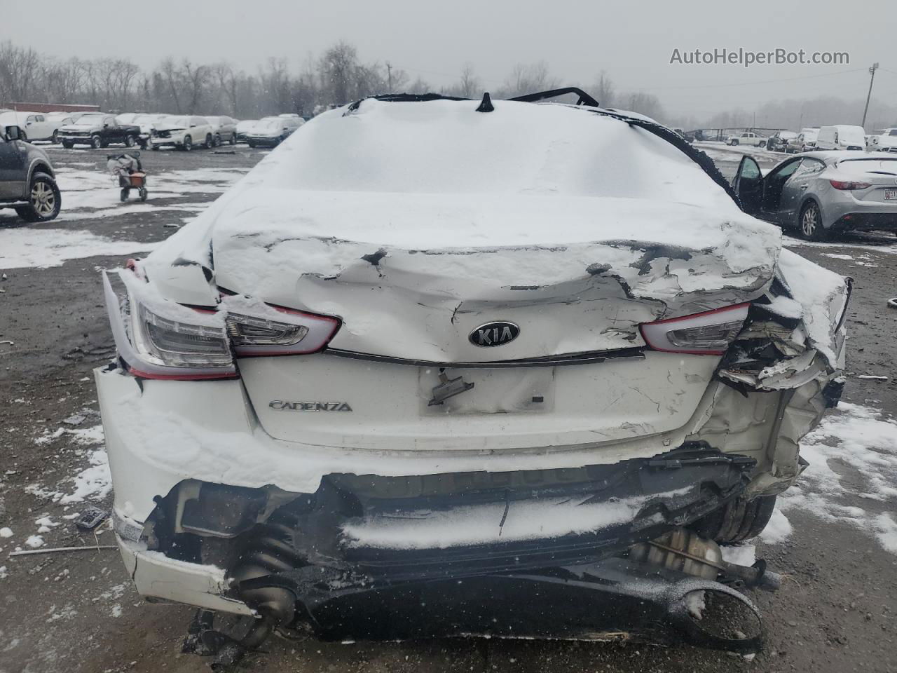 2014 Kia Cadenza Premium White vin: KNALN4D70E5139548