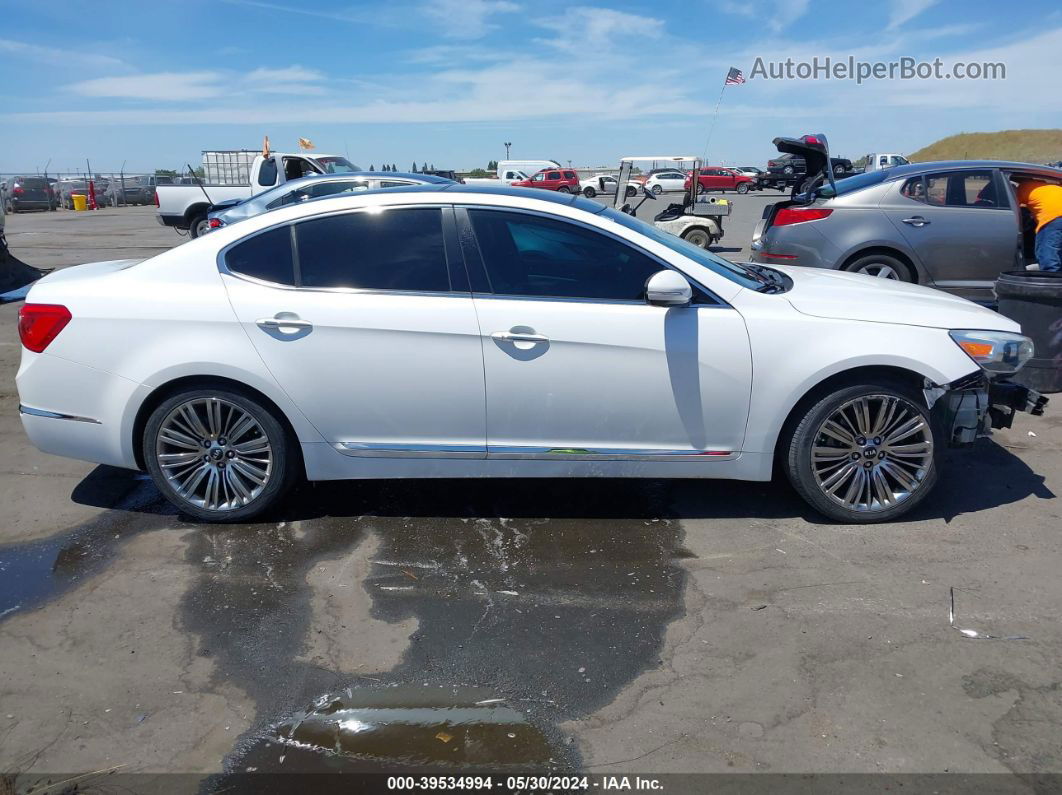 2014 Kia Cadenza Limited White vin: KNALN4D70E5165714