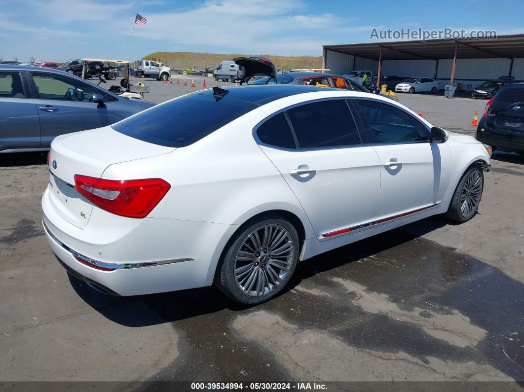 2014 Kia Cadenza Limited White vin: KNALN4D70E5165714