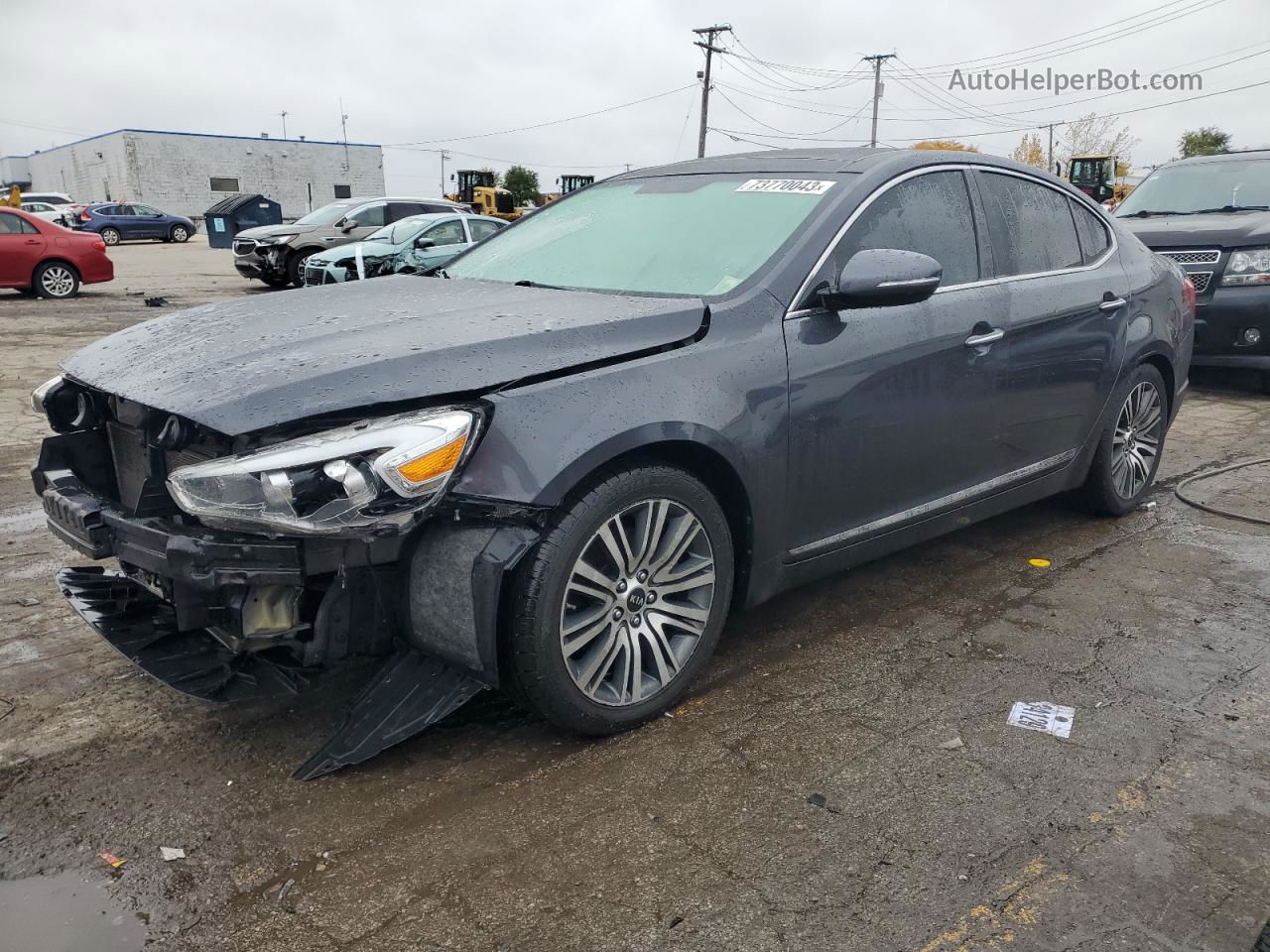 2014 Kia Cadenza Premium Gray vin: KNALN4D70E5166474