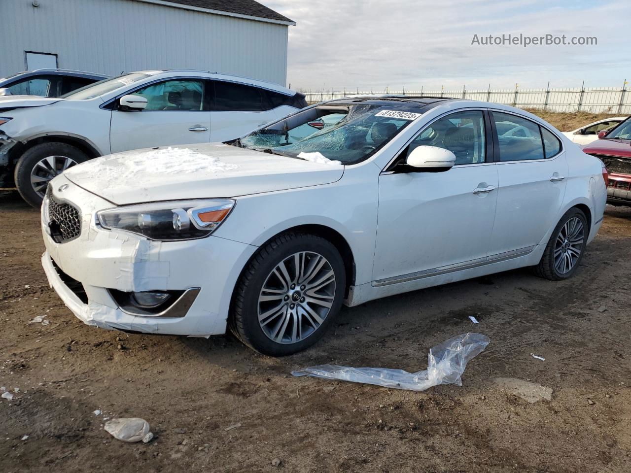 2016 Kia Cadenza Luxury White vin: KNALN4D70G5206166