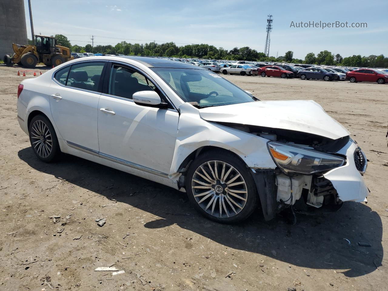 2014 Kia Cadenza Premium White vin: KNALN4D71E5129577