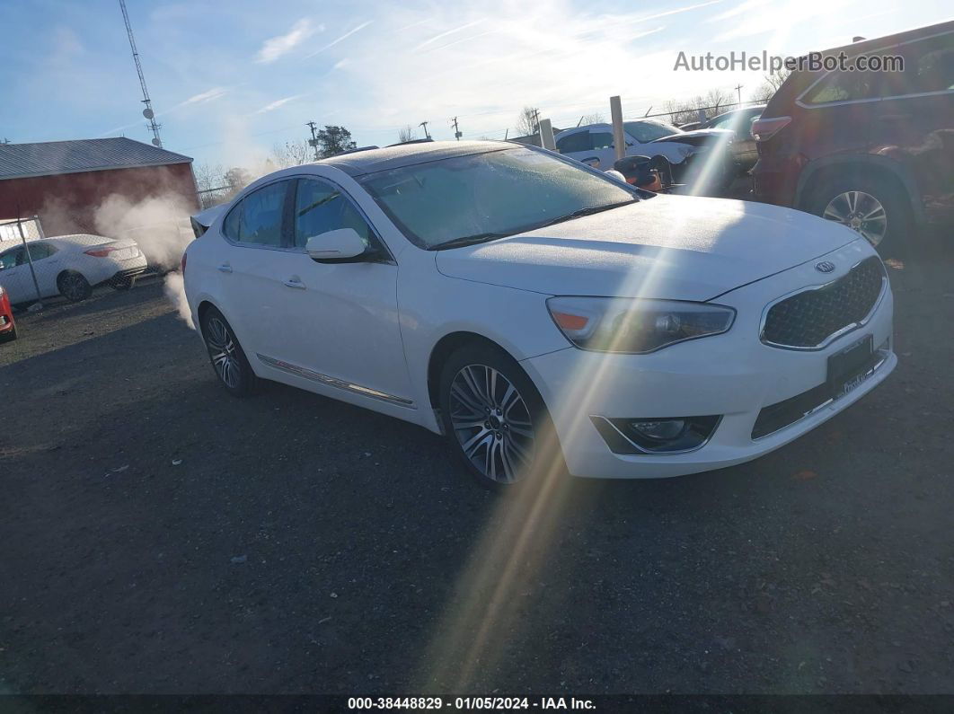 2014 Kia Cadenza Premium White vin: KNALN4D71E5139638