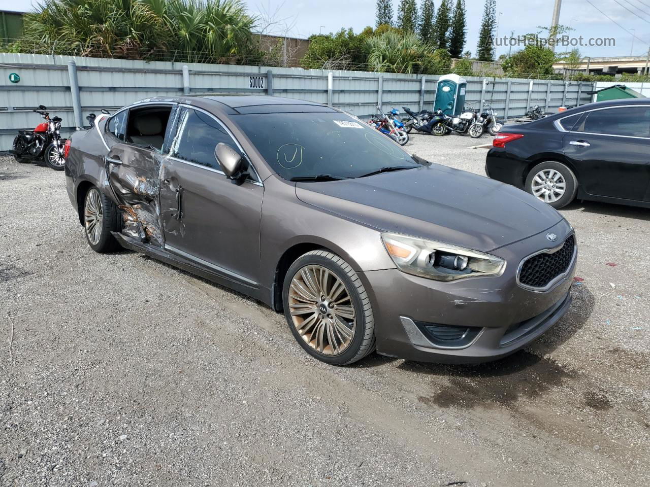 2014 Kia Cadenza Premium Tan vin: KNALN4D71E5151546