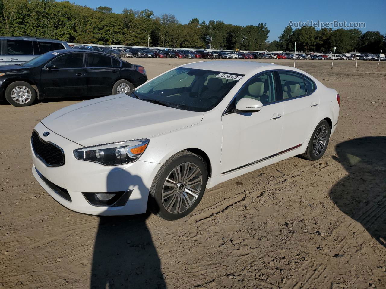 2014 Kia Cadenza Premium White vin: KNALN4D71E5160814