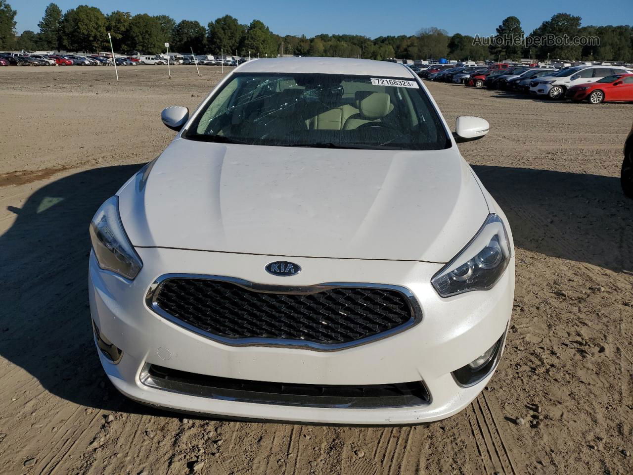 2014 Kia Cadenza Premium White vin: KNALN4D71E5160814