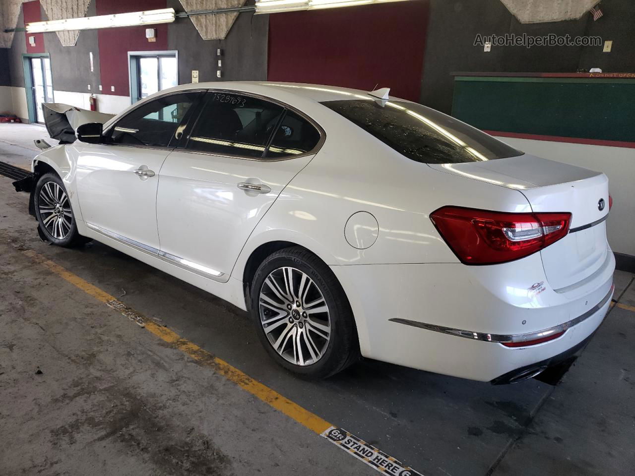 2014 Kia Cadenza Premium White vin: KNALN4D71E5167519