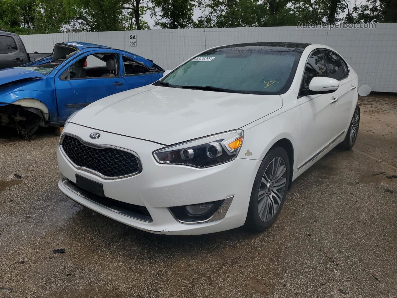 2016 Kia Cadenza Luxury White vin: KNALN4D71G5207049