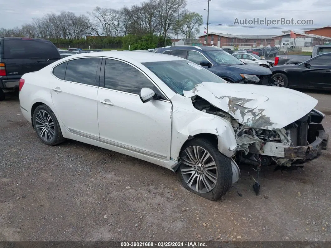 2014 Kia Cadenza Premium White vin: KNALN4D72E5128244