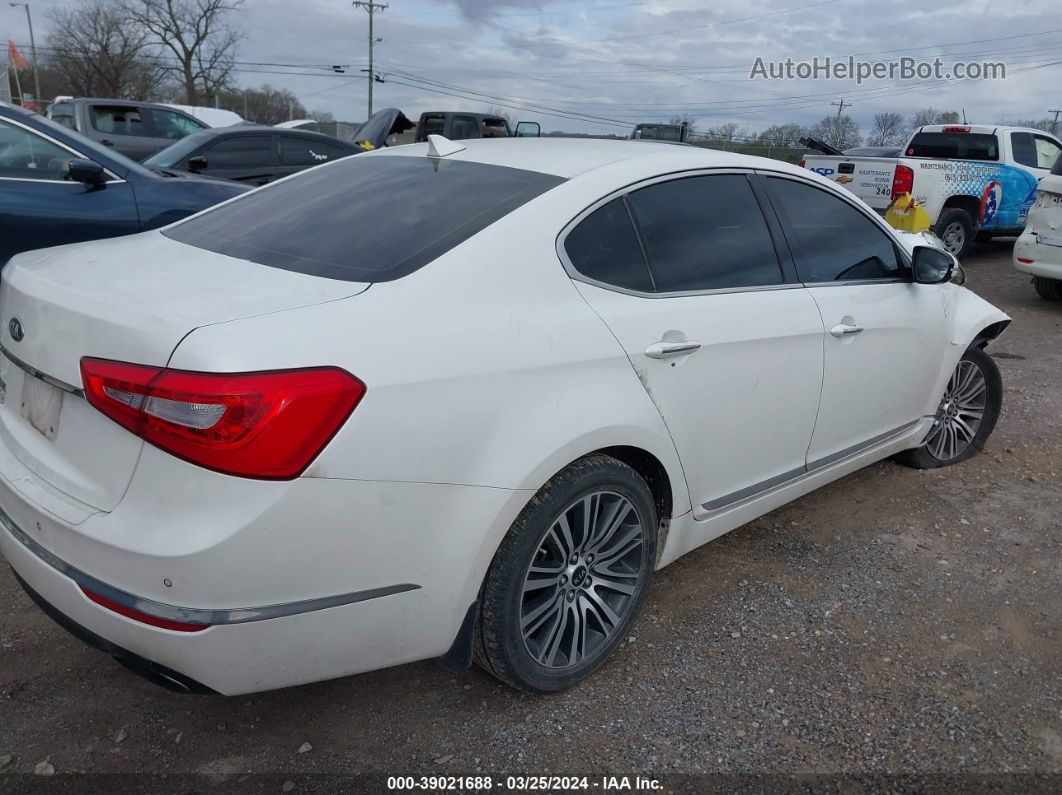 2014 Kia Cadenza Premium White vin: KNALN4D72E5128244