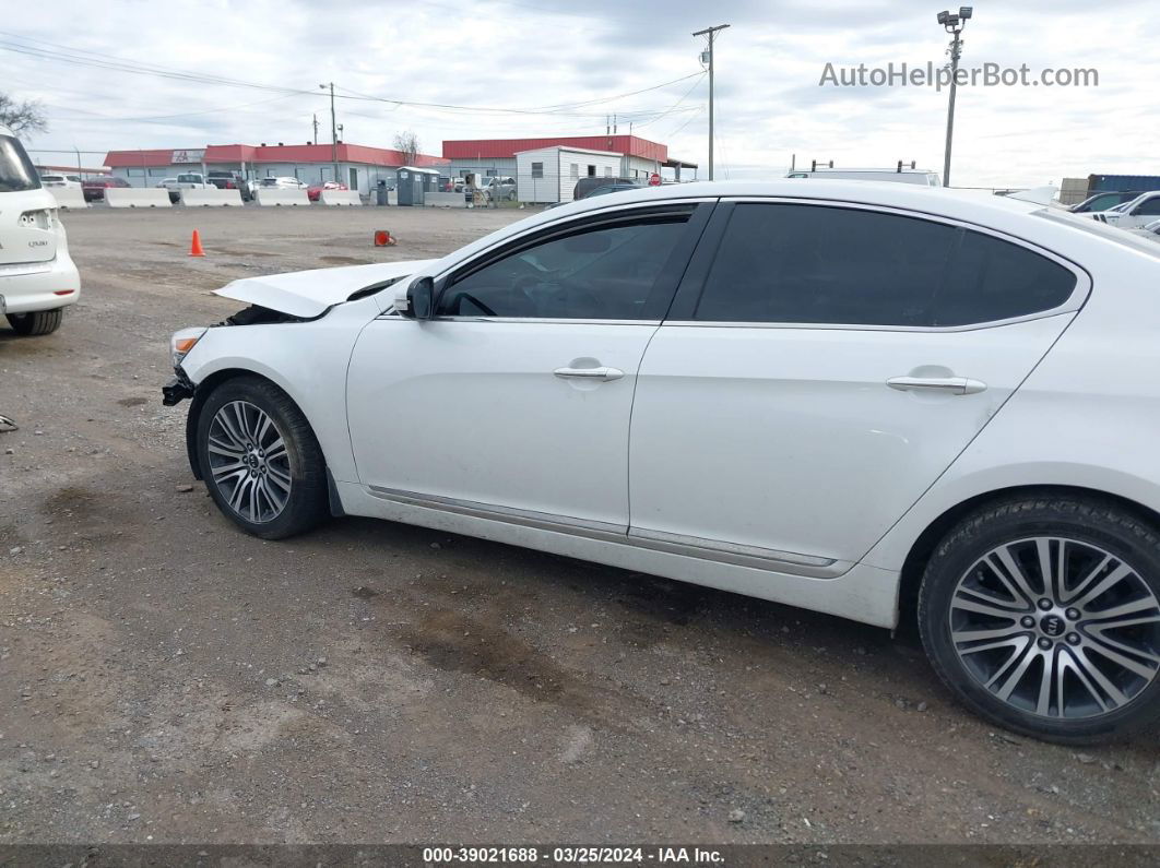 2014 Kia Cadenza Premium White vin: KNALN4D72E5128244