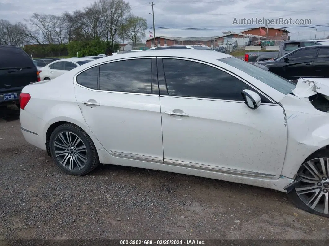 2014 Kia Cadenza Premium White vin: KNALN4D72E5128244