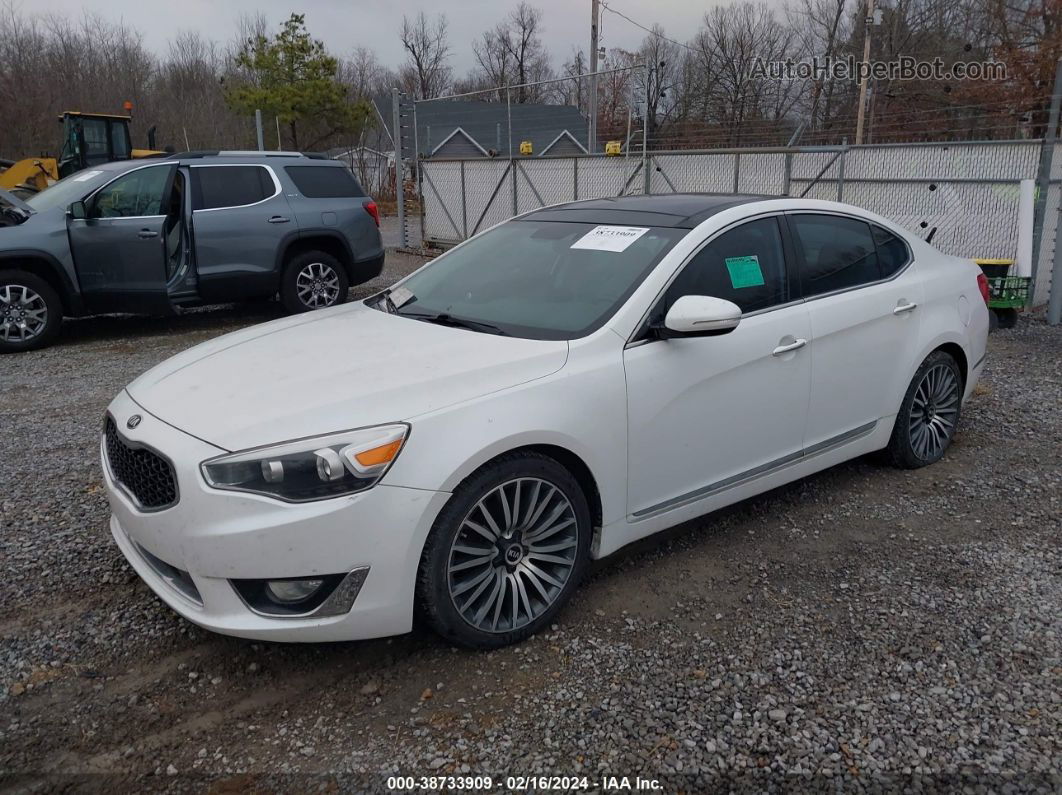 2014 Kia Cadenza Premium White vin: KNALN4D72E5133637