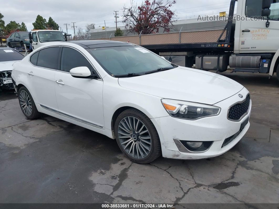 2014 Kia Cadenza Premium White vin: KNALN4D72E5135050