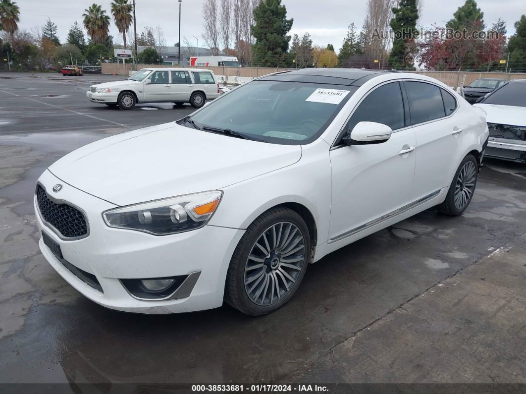 2014 Kia Cadenza Premium White vin: KNALN4D72E5135050