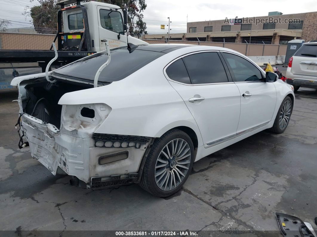 2014 Kia Cadenza Premium White vin: KNALN4D72E5135050